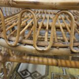 Bamboo and rattan bar cart, 1950