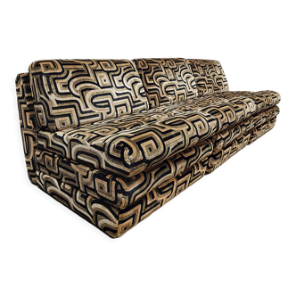 Midcentury velvet sofa bed 'Luxury graphic dessin'