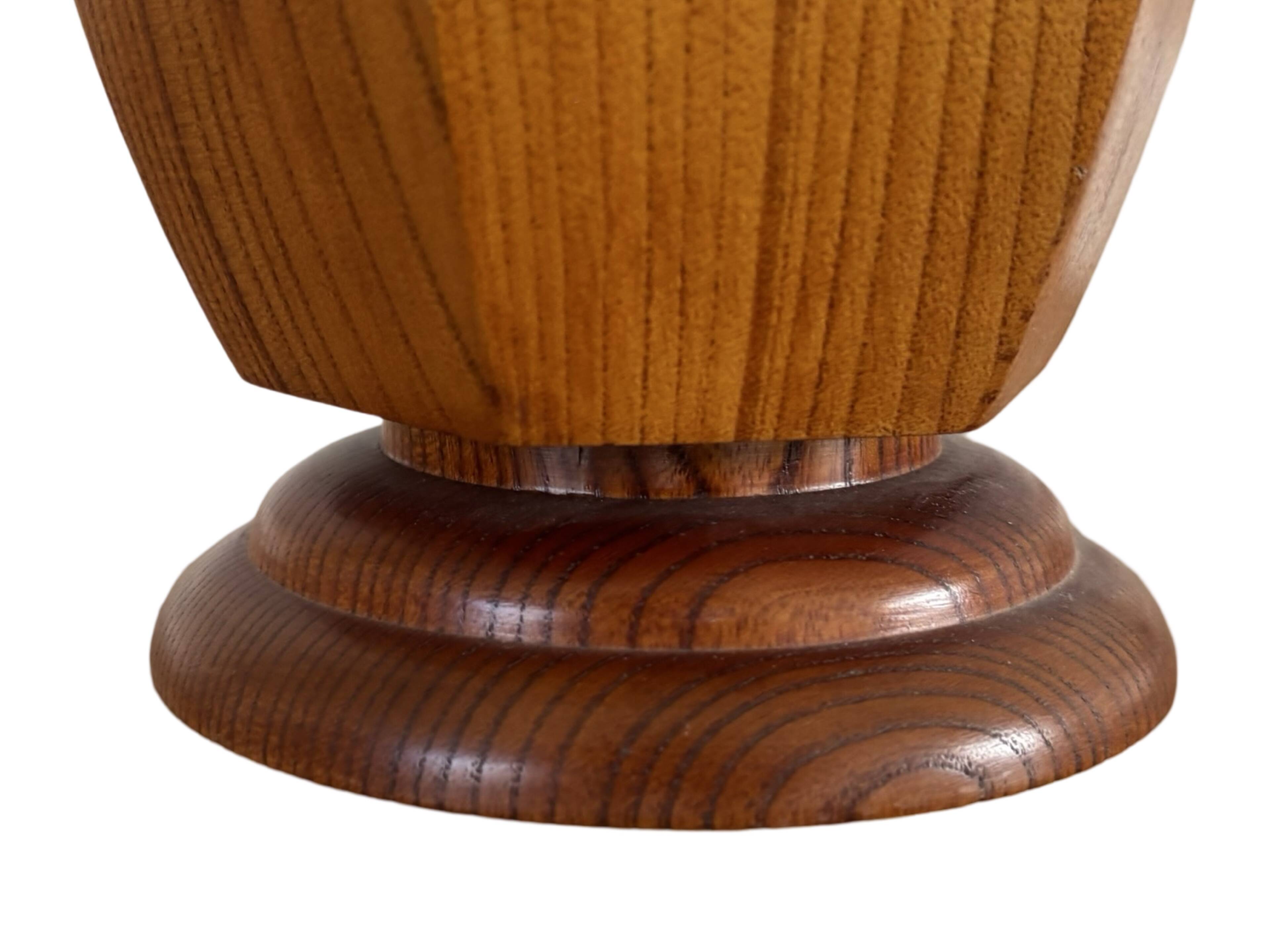 Mid Century Scandinavian teak table lamp 70's design minimalist