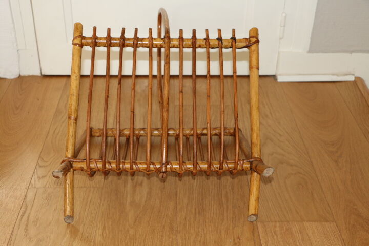 Rattan magazine holders