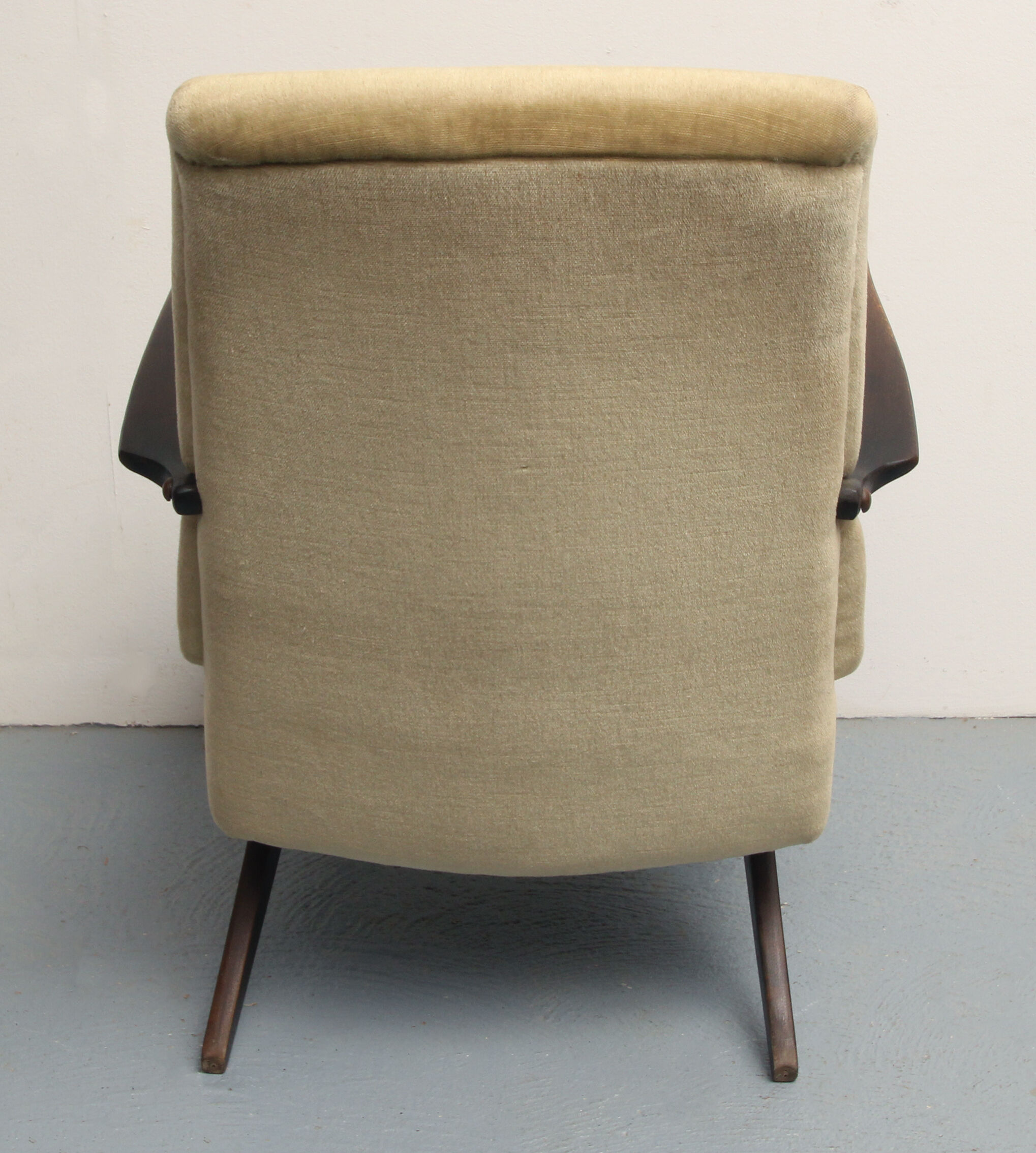 1950s scissor armchair in velvet