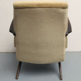 1950s scissor armchair in velvet