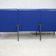 Sofa imitation leather blue and steel, 3 seats, France, circa 1960