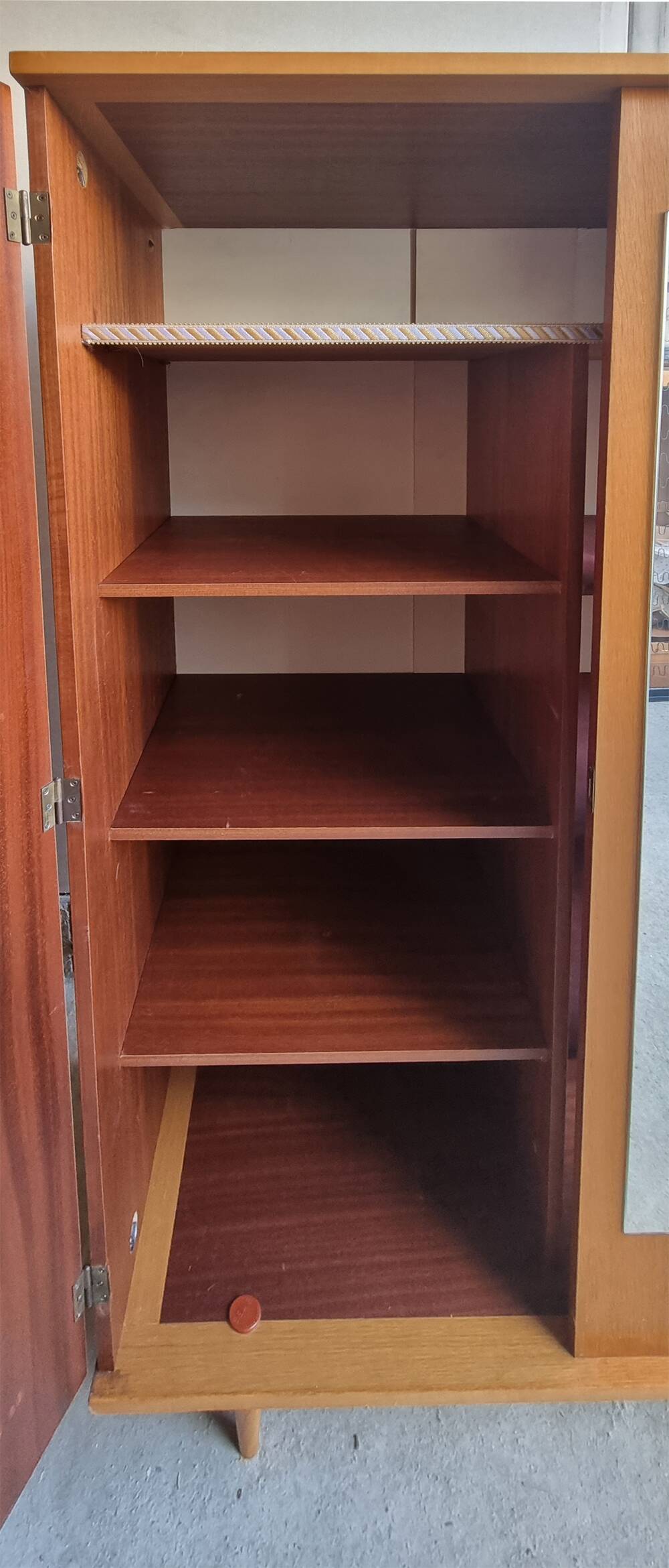 Wooden cabinet, wardrobe, shelves, vintage, 60s