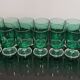 8 Emerald green wine/water glasses on foot model suede luminarc
