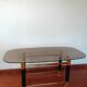 Glass and brass coffee table, 1970