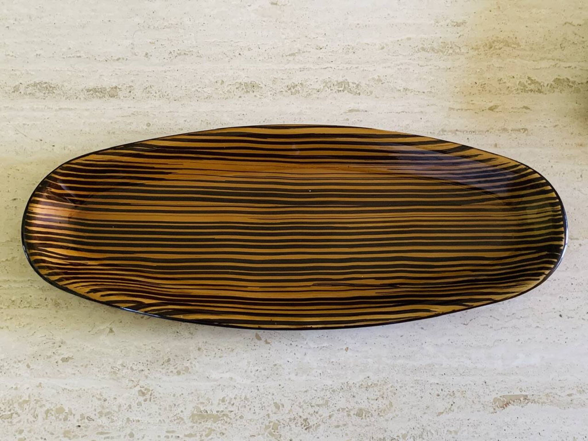 Large vintage ceramic dish by Sarreguemines, circa 1970's