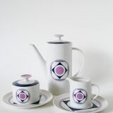 Set consisting of a teapot, sugar bowl and milk jug, Made in Germany, Colorful, Space Age, 1970
