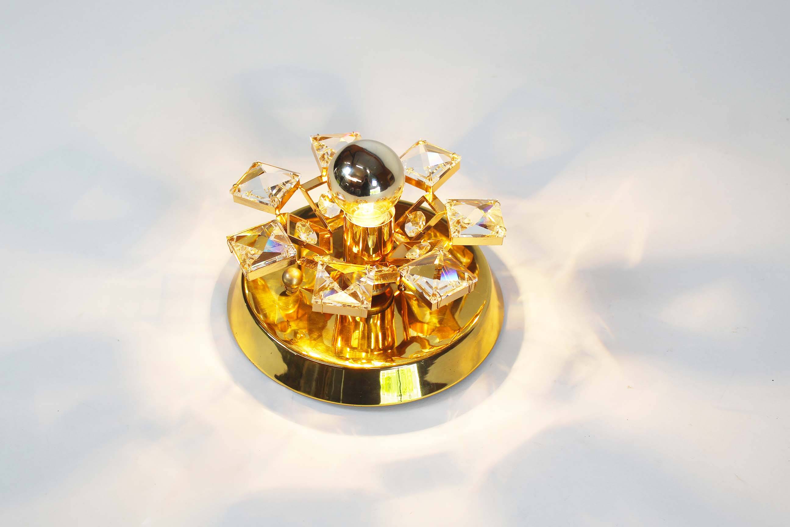 Brass and glass ‘jewel’ wall light by Palwa – Germany 1970’s