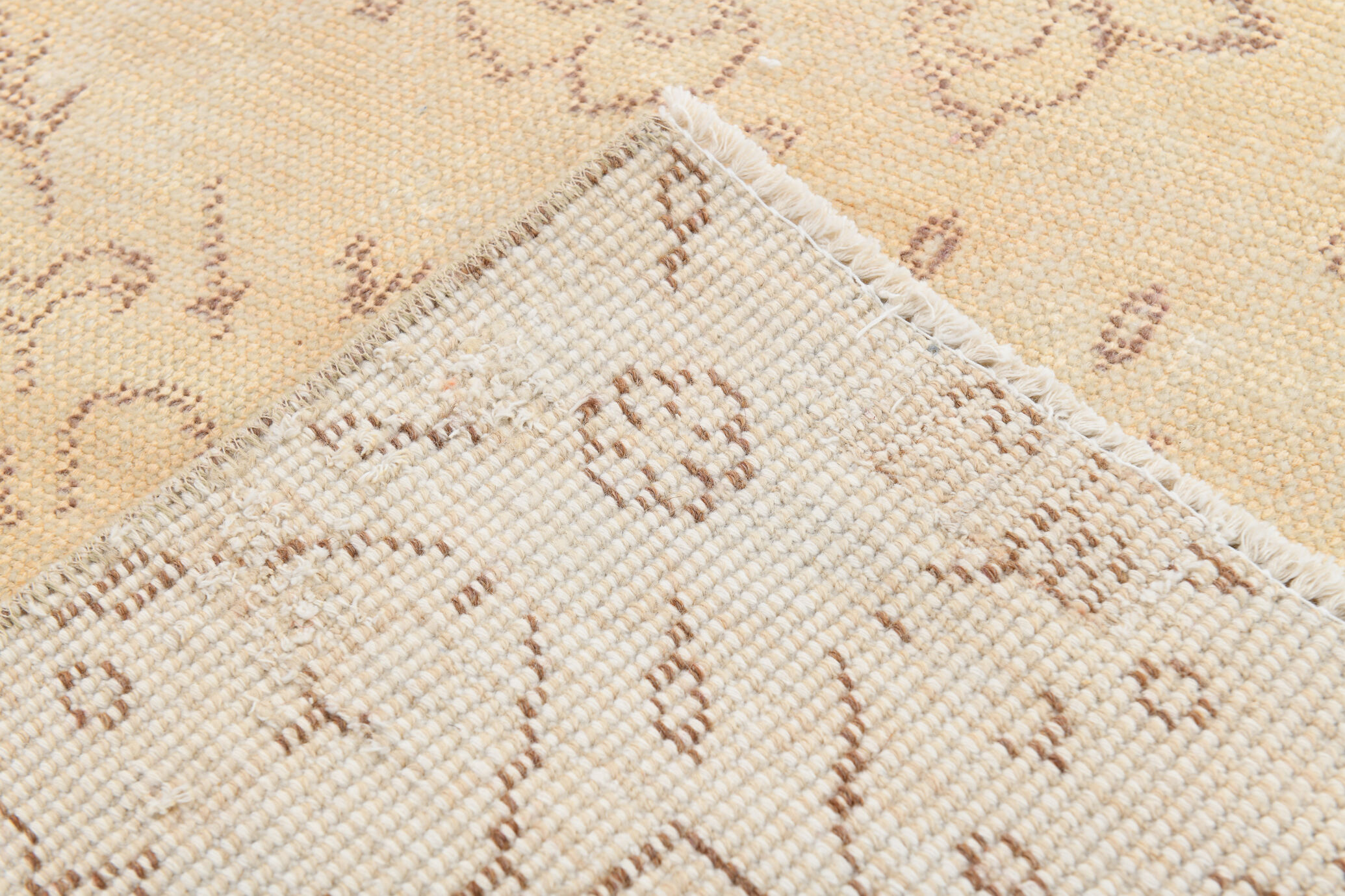 6x9 Beige & Brown Handmade Turkish Rug 285x178Cm