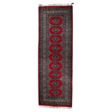 Mid-century vintage Uzbek Bukhara style wool runner 85cm x 241cm (1C1198)