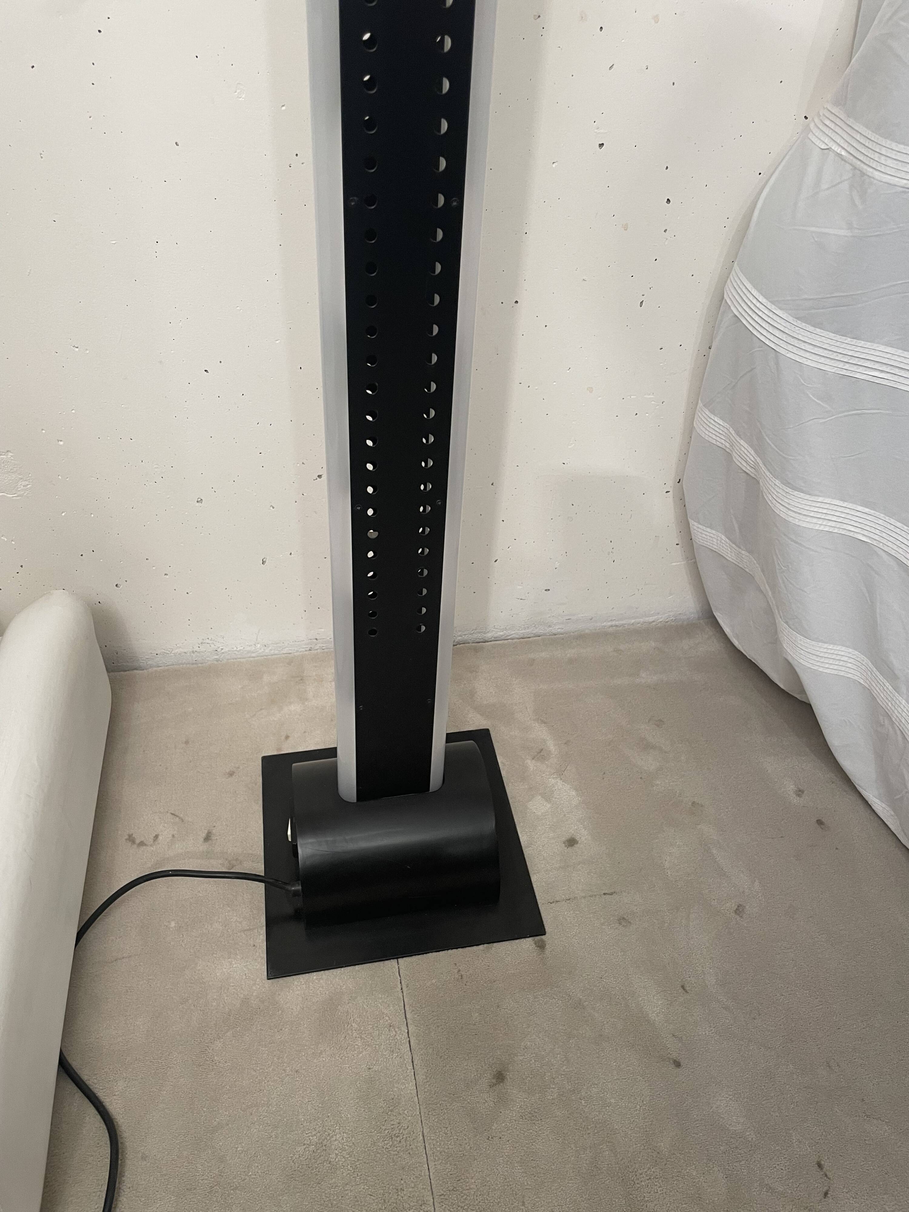 Postmodern Italian metal and plexiglass floor lamp, 1980