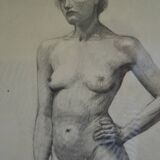 Charcoal drawing academician circa 1900