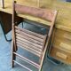 Paire de chaises terrasse pliable bois vintage