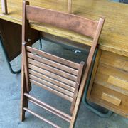 Paire de chaises terrasse pliable bois vintage