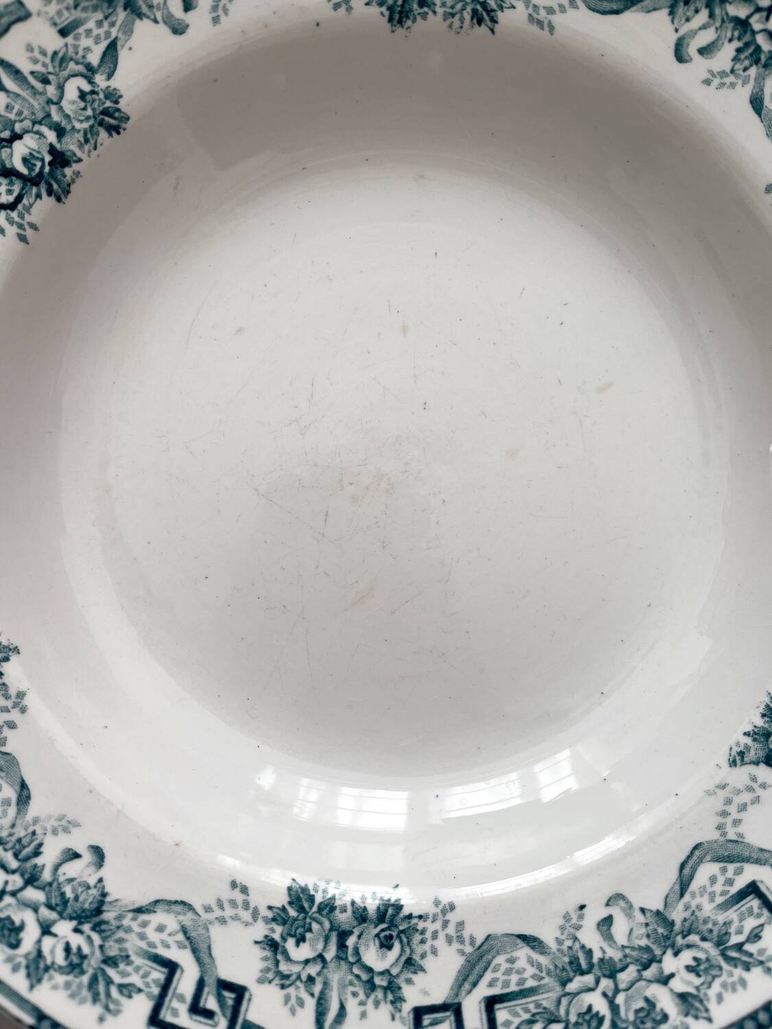 6 mismatched Saint Amand ironstone soup plates
