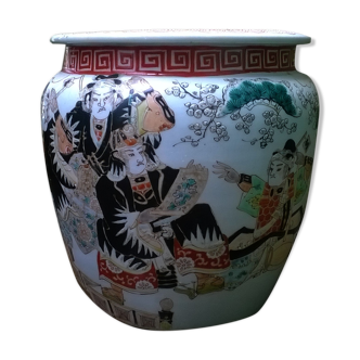 Cache pot en porcelaine japonaise "satsuma"