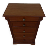 Louis Philippe style chest of drawers with 5 drawers and brass buttons – Very good condition