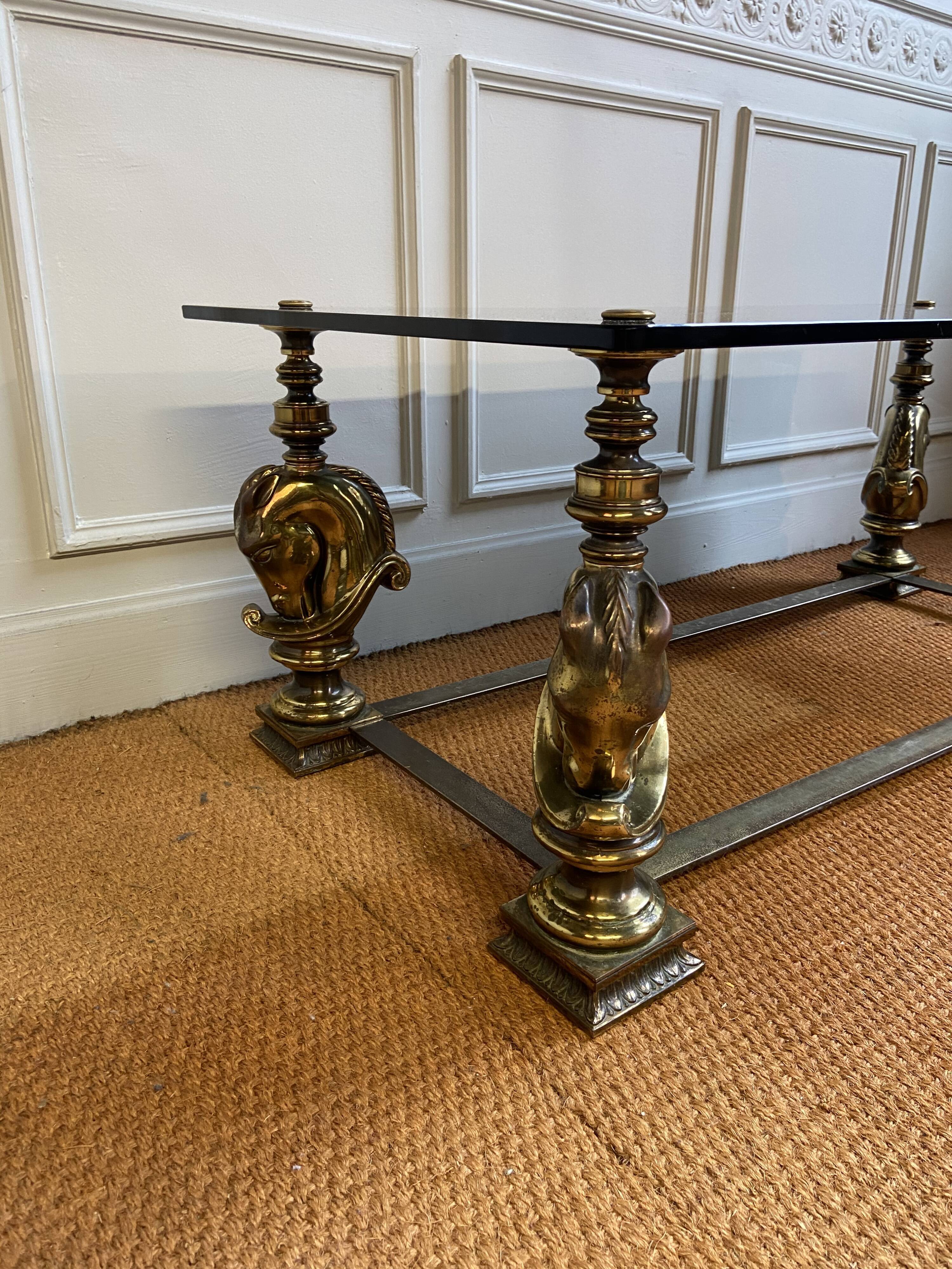 Bronze bass table with horse head