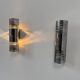 Pair of vintage chrome metal wall lights, France 1970.