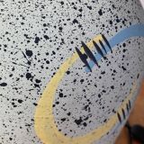 Terracotta lamp base with graphic decor