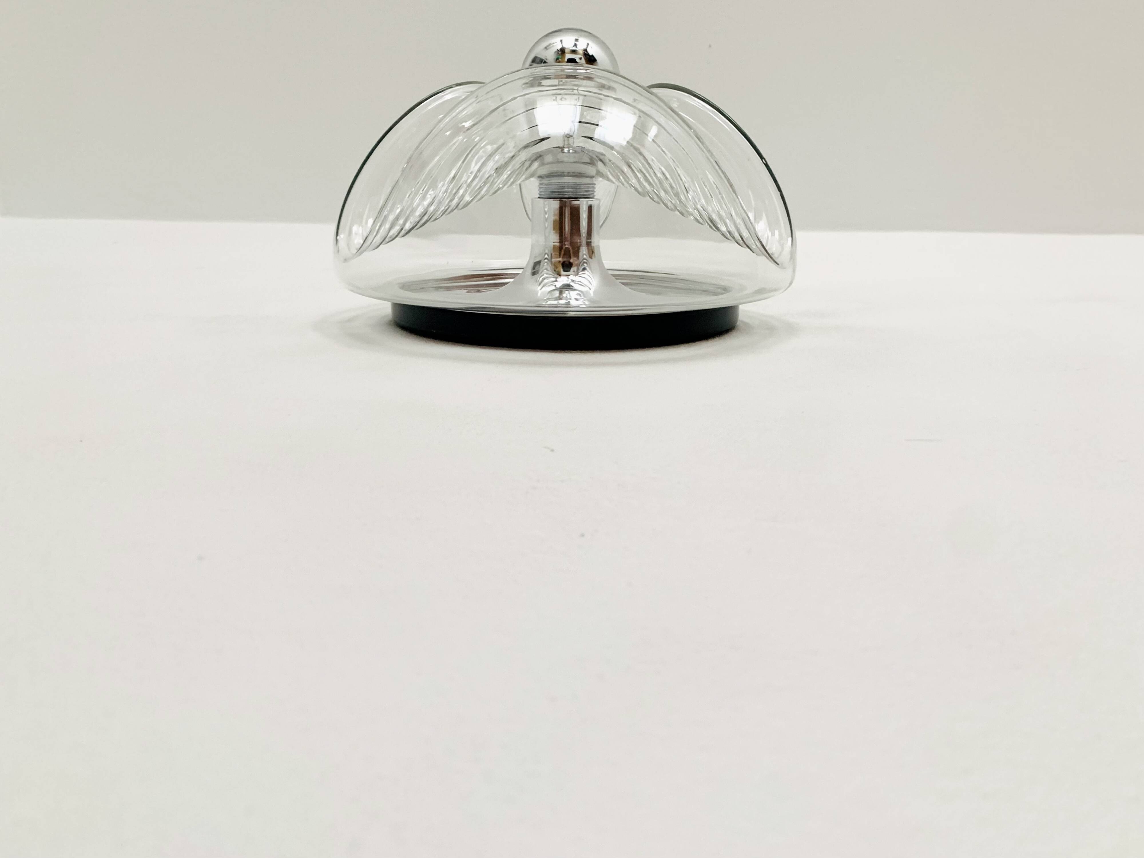 1 of 2 XL Wave Wall Lamps or Flush Lights by Koch and Lowy for Peill and Pu