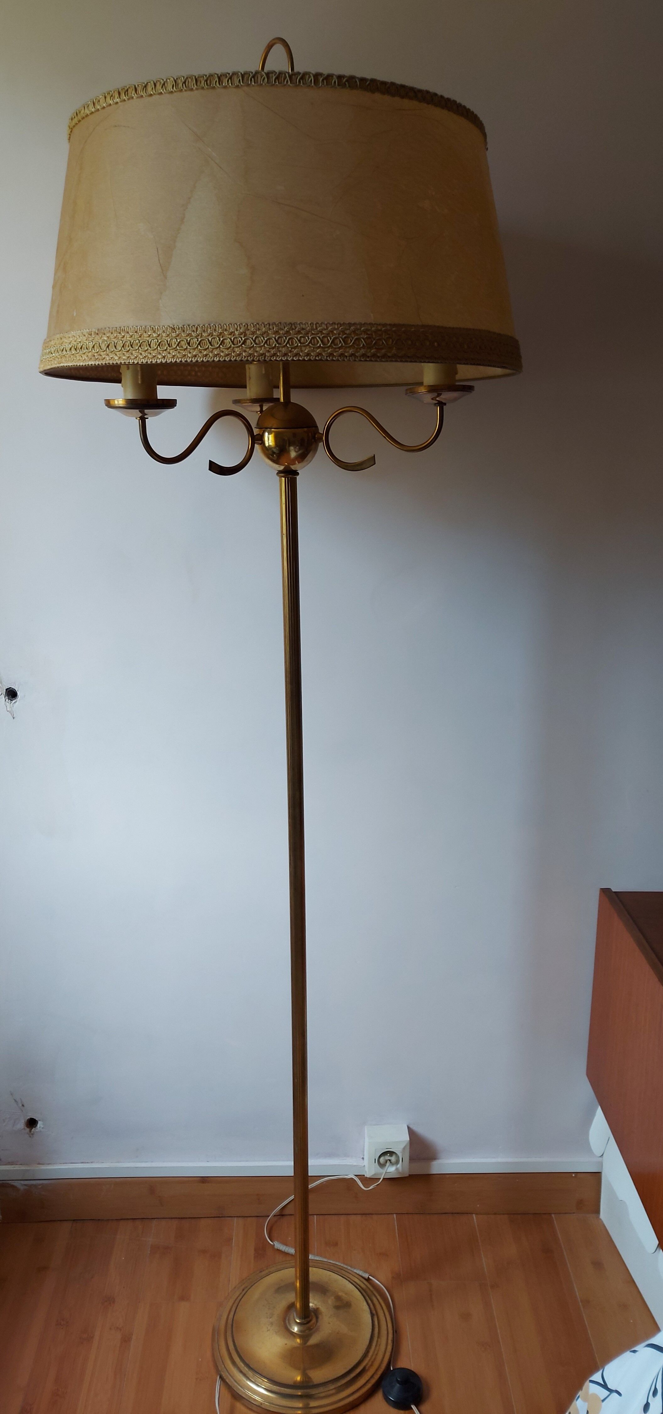 Vintage lamp lamp 3 brass lights