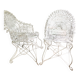 Pair of English garden armchairs