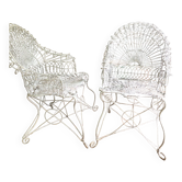 Pair of English garden armchairs