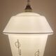 White opaline pendant lamp with gold décor