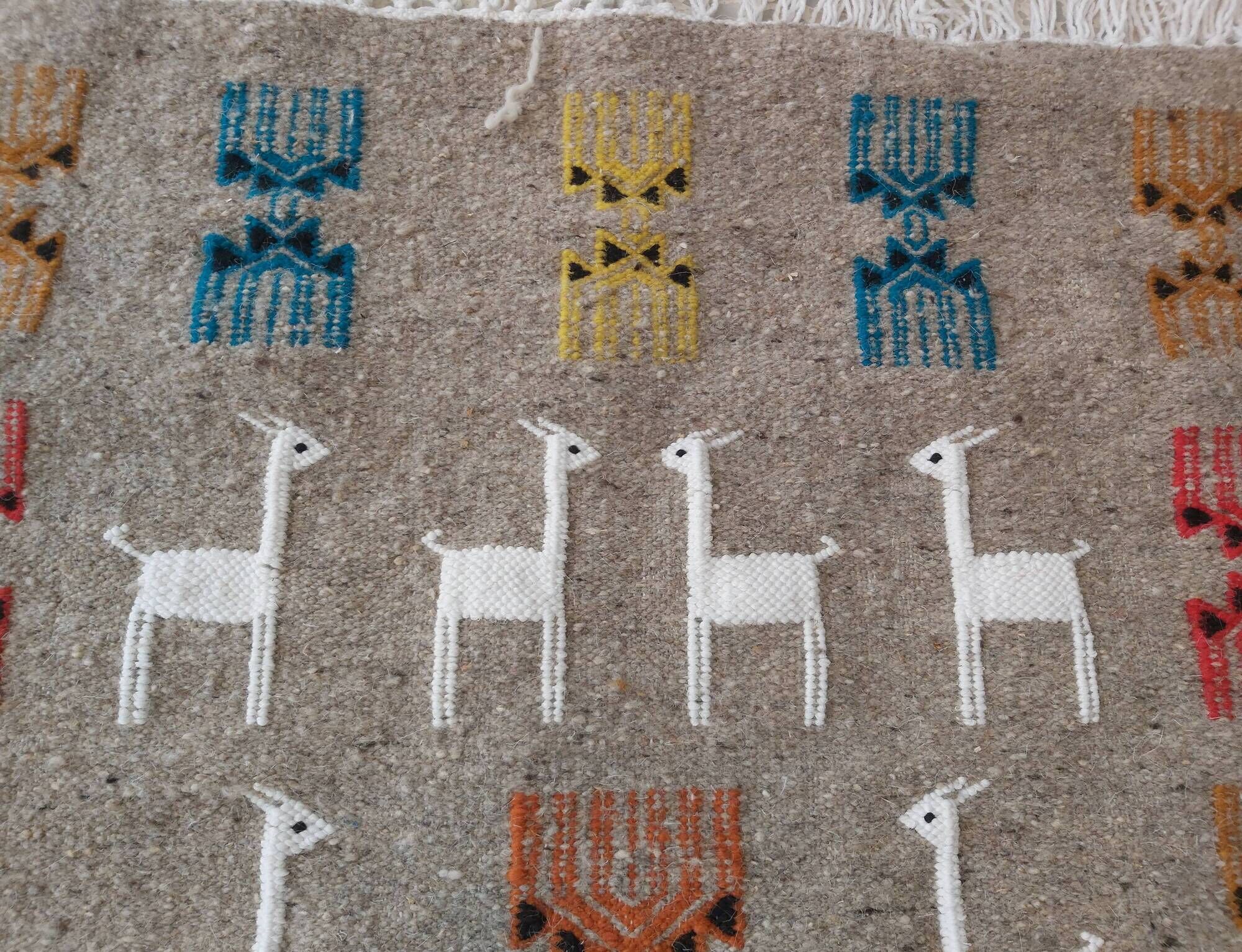 Handmade multicolored Berber pattern kilim rugs 70x120cm