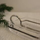 Glass and silver-plated metal butter dish