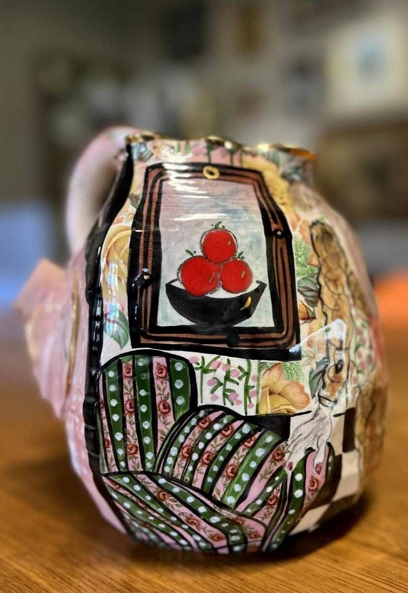Laney K. Oxman: Multicoloured Ceramic Pitcher and Slipware