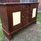 Vintage René Gabriel sideboard with 2 doors and 4 drawers in beech.