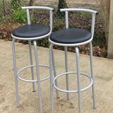 Industrial high bar table and pair of swivel stools