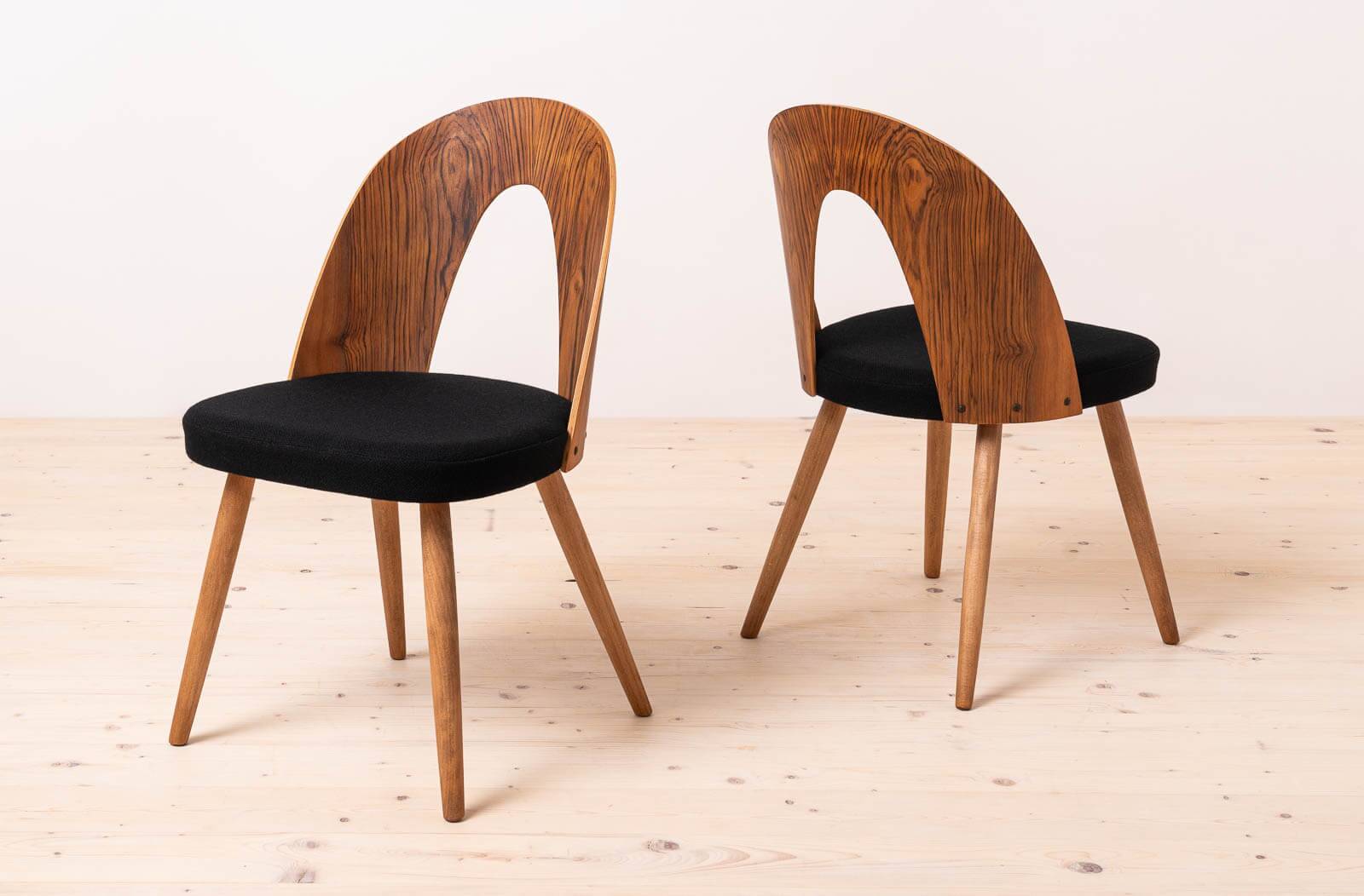 Set of 4 Mid Century Dining Chairs by A.Šuman, Reupholstered in KVADRAT