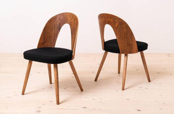 Lot de 4 chaises de salle à manger du milieu du siècle par A.Šuman, retapissées en KVADRAT