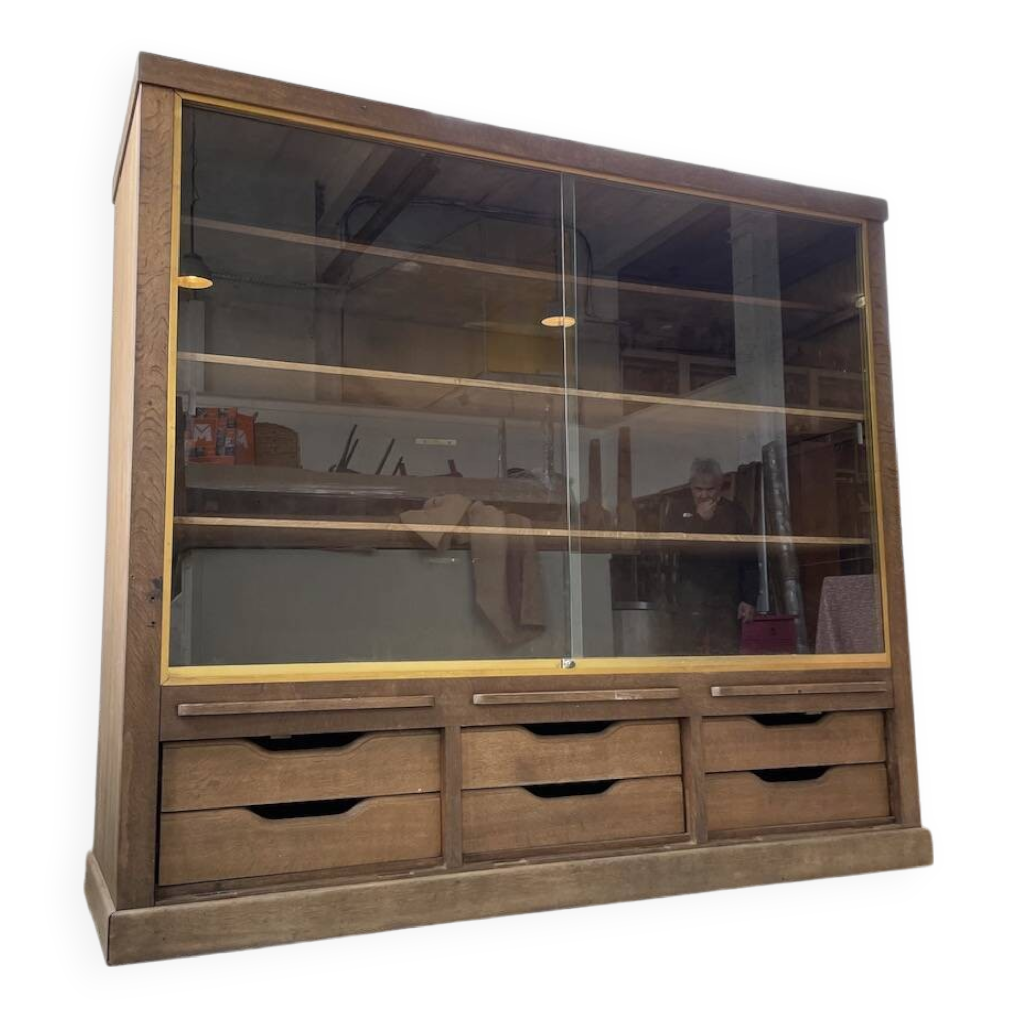 XXL oak display cabinet furniture
