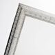 Rectangular wall mirror, silver metal frame