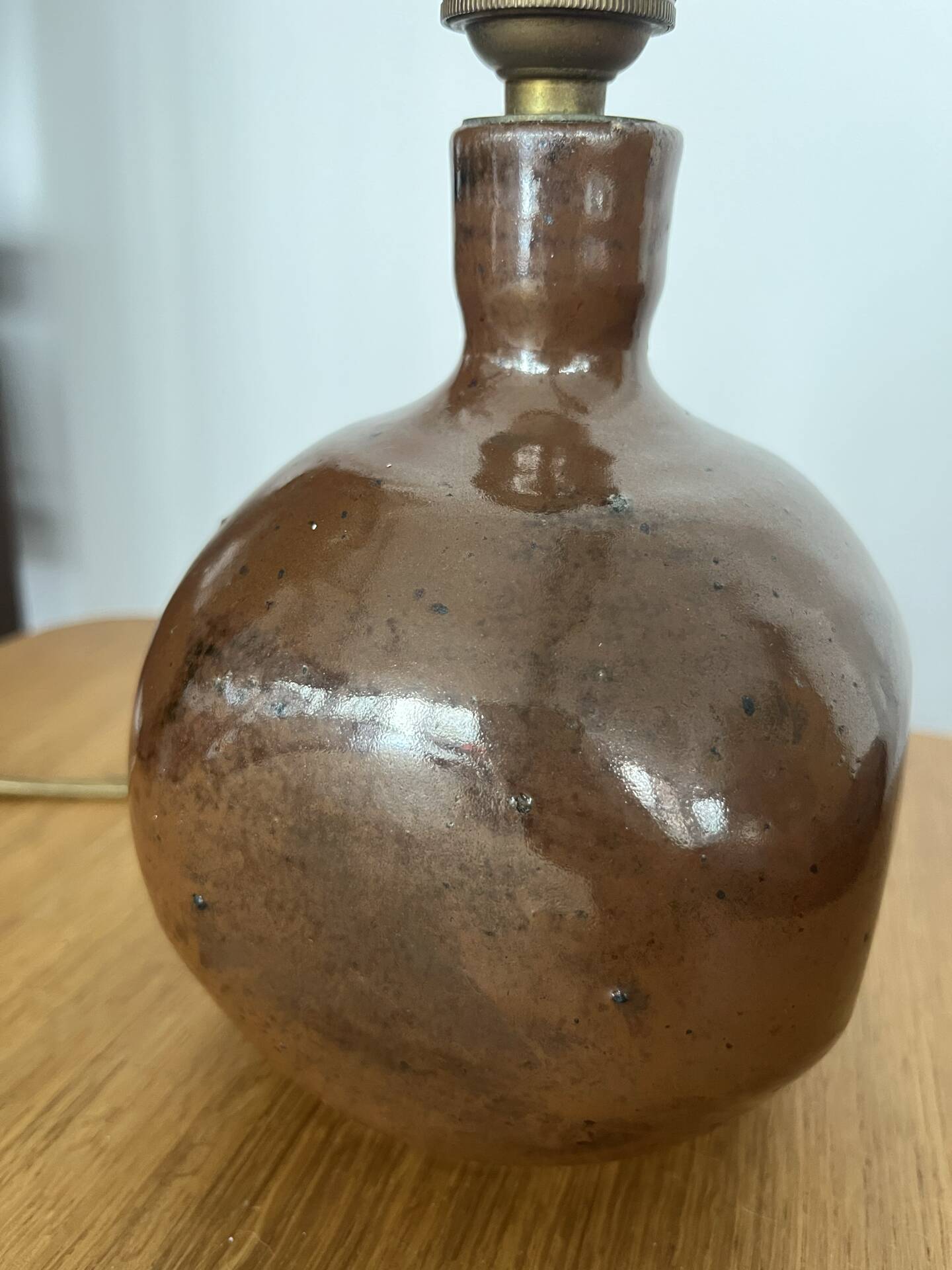Stoneware lamp base signed Baudat
