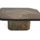 Table basse brutaliste Paul Kingma - pierre, ardoise et laiton