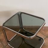 Coffee table or serving trolley on wheels. 1970. Space age.