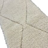 XL beige wool runner / carpet Beni Ouarain