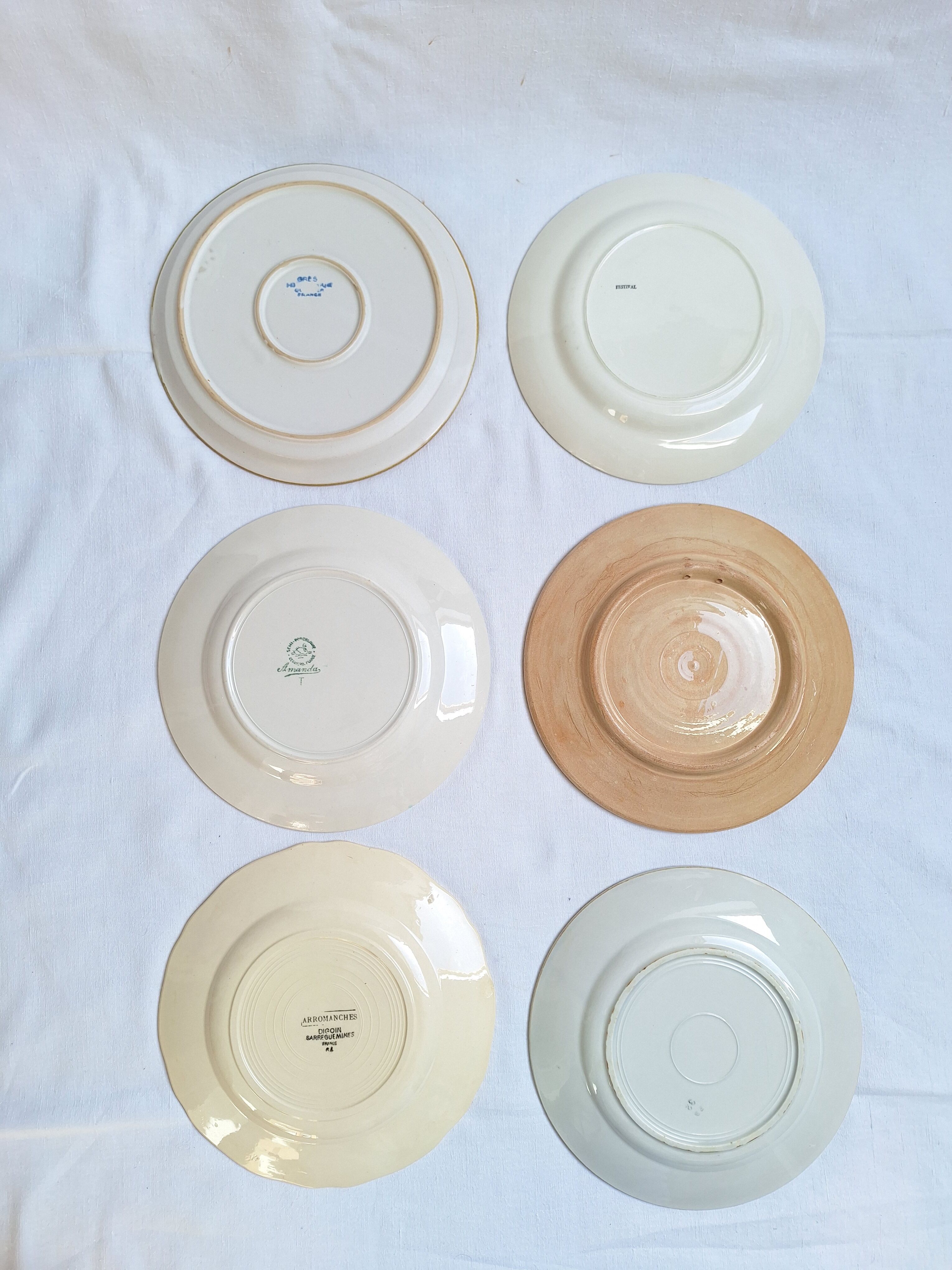 Henriot flat plates, Céranord, Sarreguemines Digoin