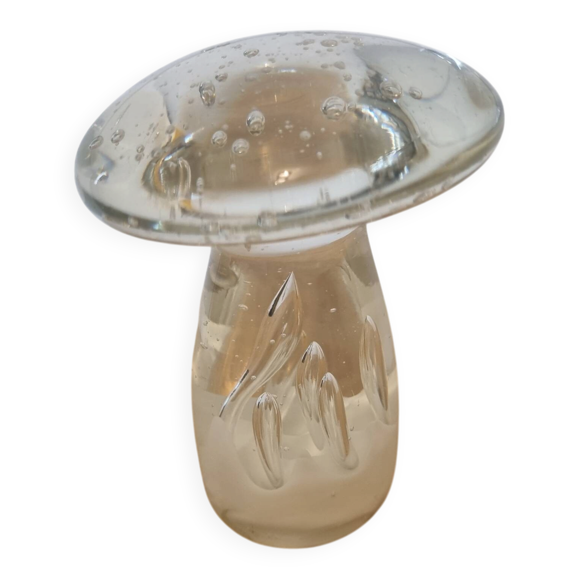 Mushroom paperweight blown glass