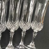 Set of 6 crystalline champagne flutes cut