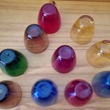10 glasses with digestive in colors