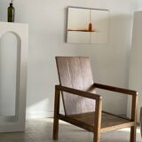 Armchair in natural wood (teak) minimalist design
