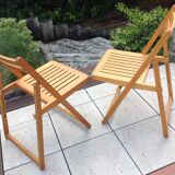 Pair of folding chairs Scandinavian style 60/70