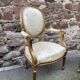 pair of Louis XVI style armchair in golden wood French Provence armchair 1920s